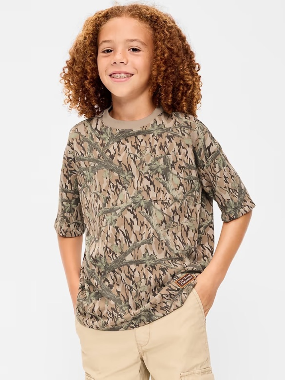Oversized Short-Sleeve Pocket T-Shirt for Boys
